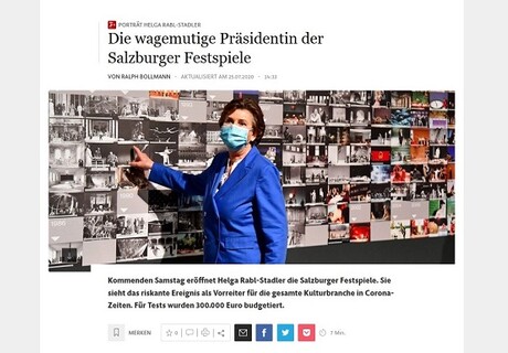 Presseschau vom 25. Juli 2020 – Die FAZ porträtiert Helga Rabl-Stadler, Chefin der Salzburger Festspiele, die nächste Woche starten und schon jetzt als modellhaft für die Theaterszene gelten