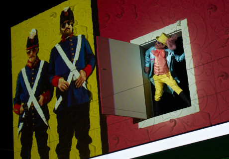 Zu ebener Erde und erster Stock – Burgtheater Wien – Bastian Kraft zeigt Nestroys Spekulanten-Komödie als turbulente Graphic Novel